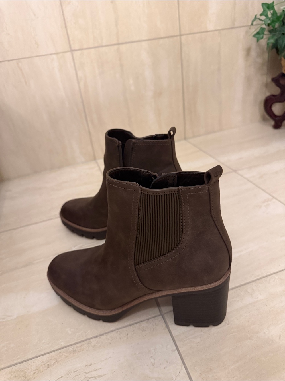 Women's Brown Suede Ankle Chelsea Boots